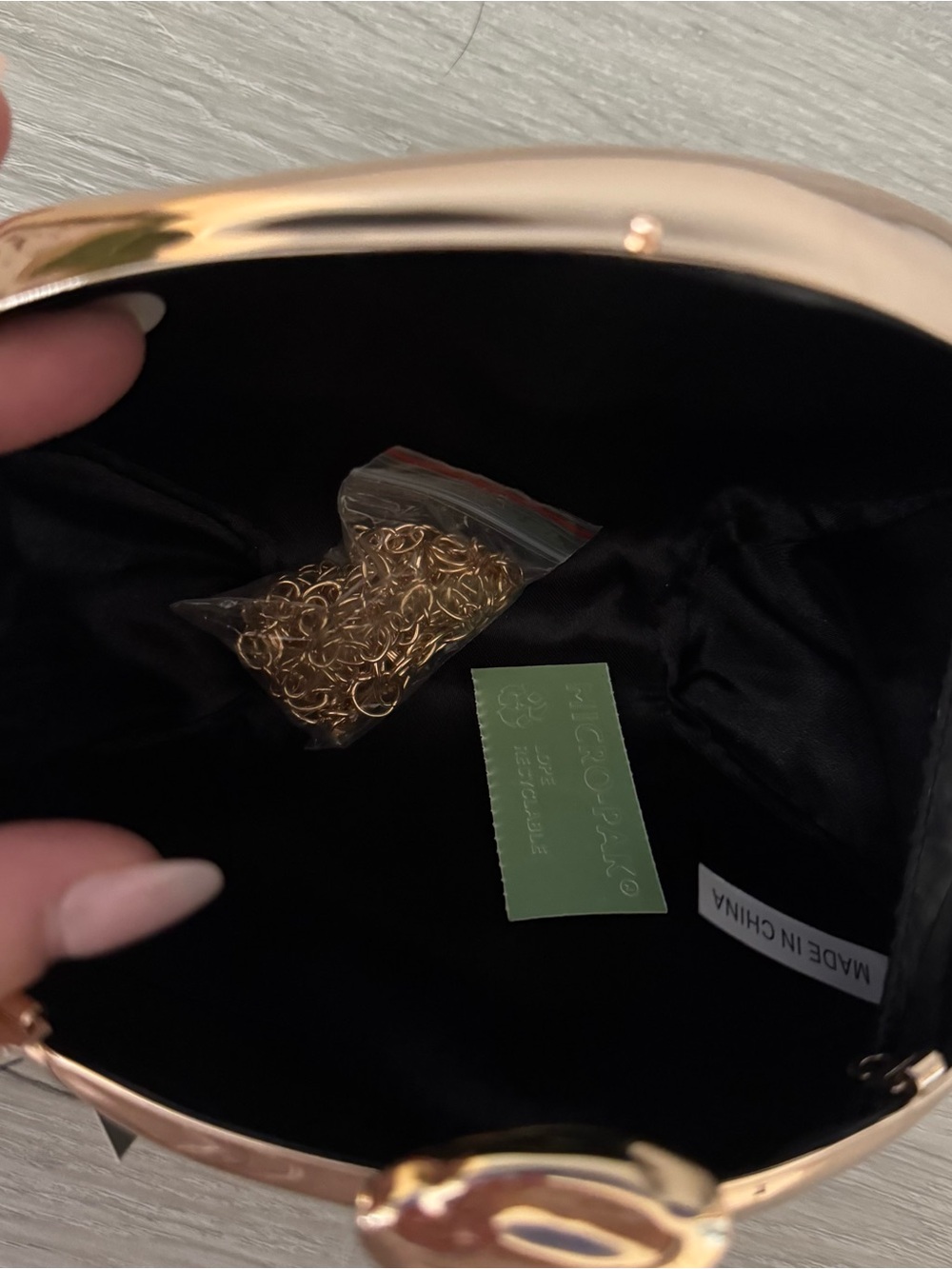 Gold Stone Clutch Bag - Picture 6 of 6